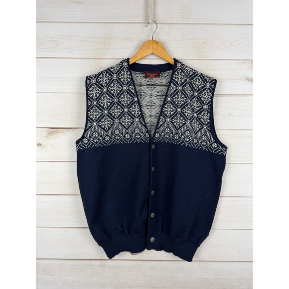 Telemark Style Other - Telemark Style Skjæveland Cardigan Vest Mens XL Norway Wool Navy Blue Nordic